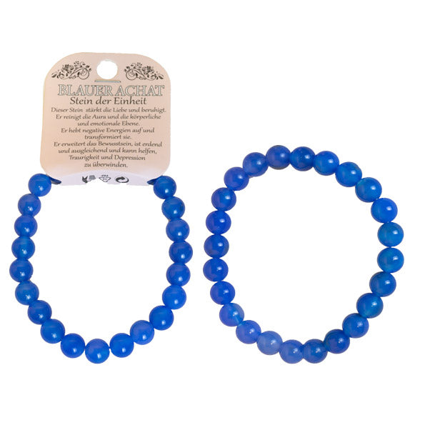 Naturedelstein Armband blauer Achat 190x8mm