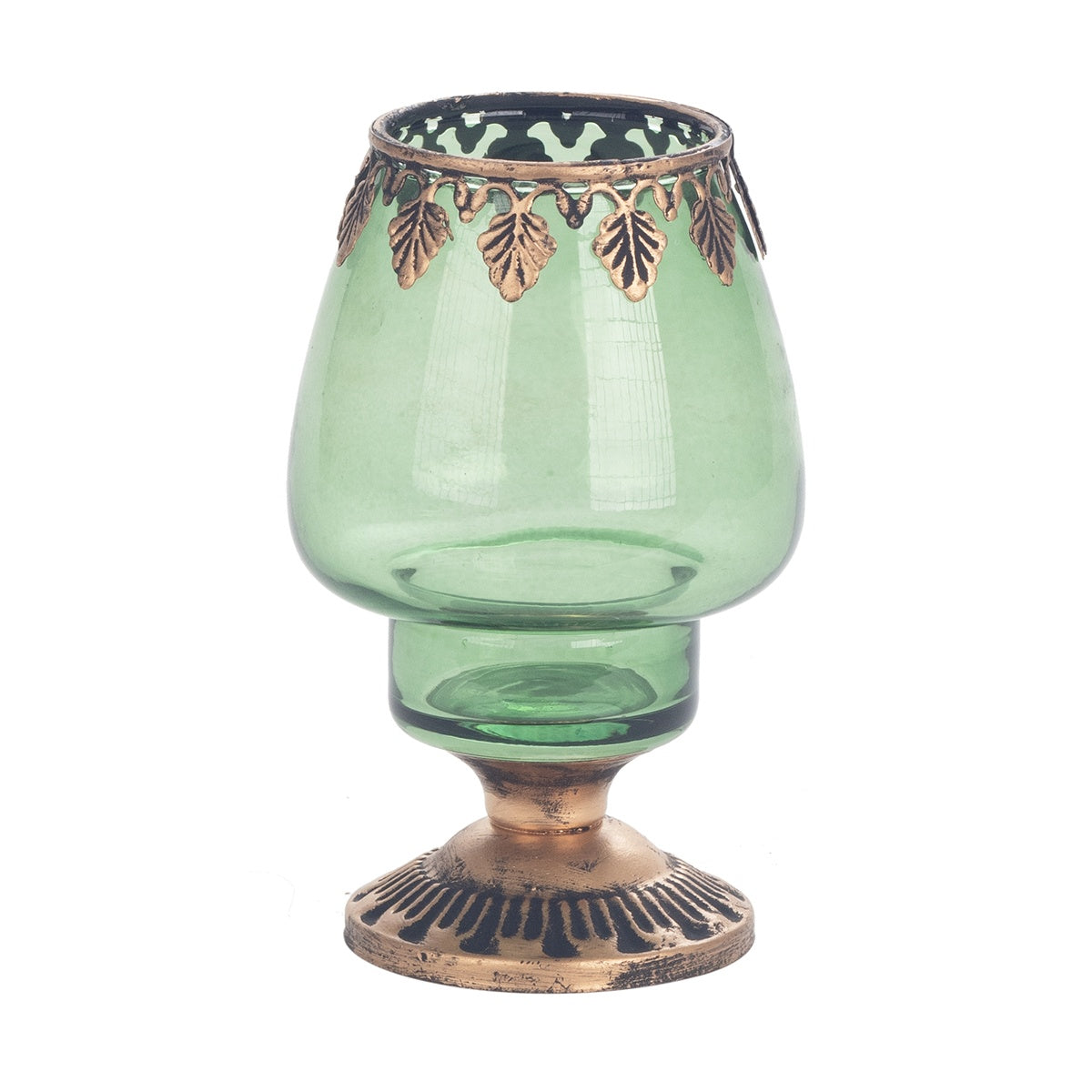 Windlicht Rosa/Blau/Grün Glas/Metall (12 cm)