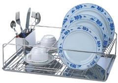 Abtropfgestell mit Auffangtablett für Geschirr Edelstahl 47x32x13cm