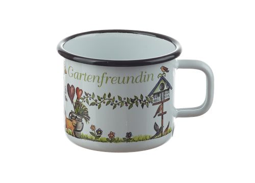 Becher Emaille 9cm Gartenfreundin