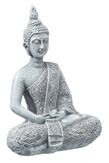 Buddha sitzend grau Polyresin Höhe 9cm
