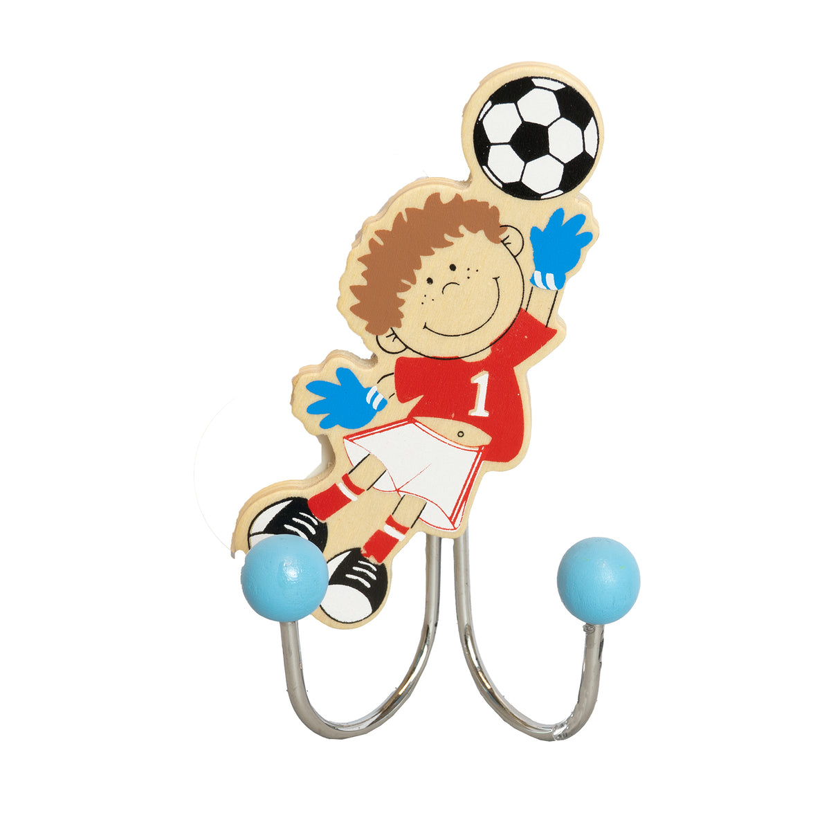 Doppelkleiderhaken Fussball Blau