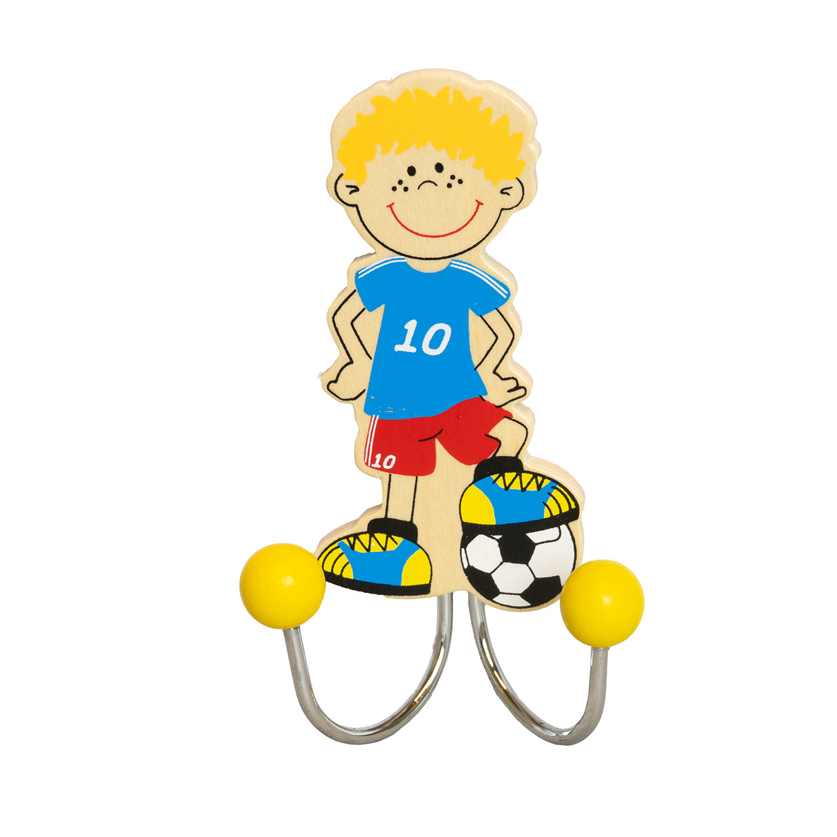 Doppelkleiderhaken Fussball Gelb