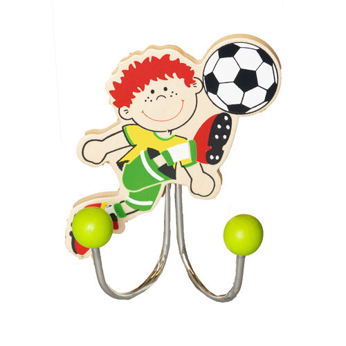 Doppelkleiderhaken Fussball Grün