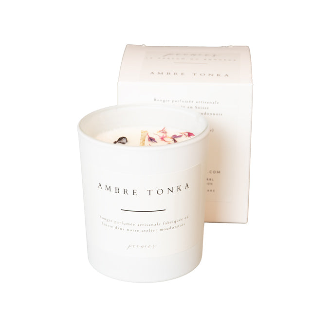 Duftkerze Amber Tonka 160g 100% natürlich
