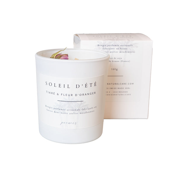 Duftkerze Soleil D'Été Tiare und Orangenblüte 160g 100% natürlich