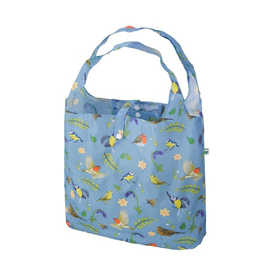 Einkaufstasche ECO CHIC faltbar Vögel Blau 56x38x10cm Kunststoff 100% recycelt