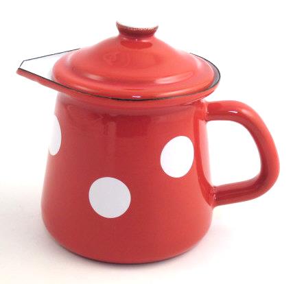 Emaille Kännchen 9cm 0.4 Liter mit Deckel
