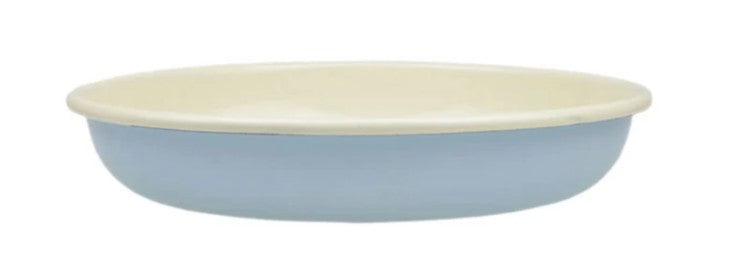 Emaille hellbalu/cremeTeller tief D24cm H4cm