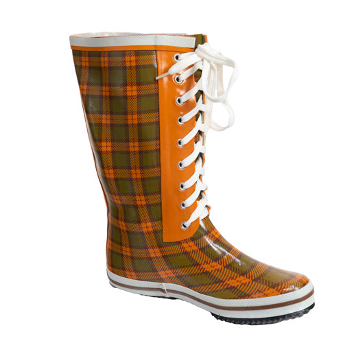 Gummistiefel Karo Orange