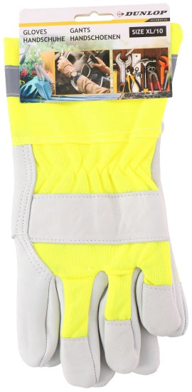 Handschuh Arbeits- / Gartenhandschuhe gelb Leder Dunlop 13x30cm
