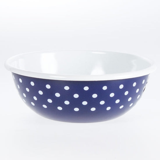 Küchenschüssel Emaille Pünktchenblau 18cm