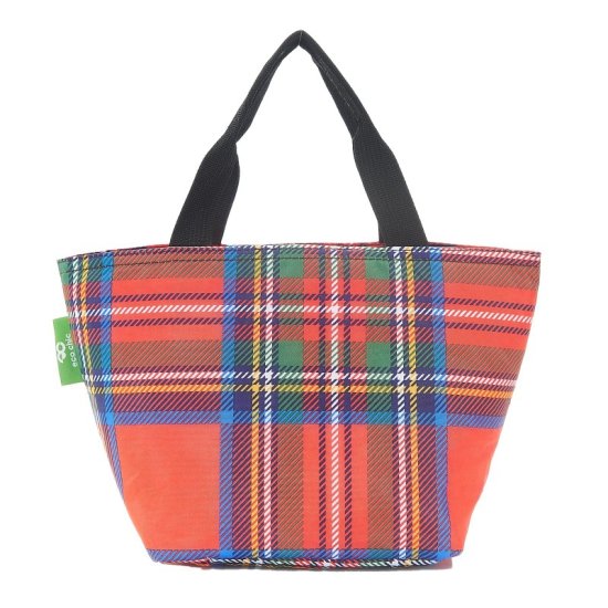 Kühltasche Lunch Bag ECO CHIC Karo Rot 17.5x30x13.5cm Kunststoff 100% recycelt