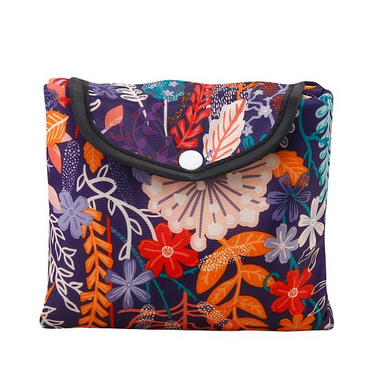 Kühltasche gross ECO CHIC faltbar Blumen Lila 29x44x17cm Kunststoff 100% recycelt gefaltet
