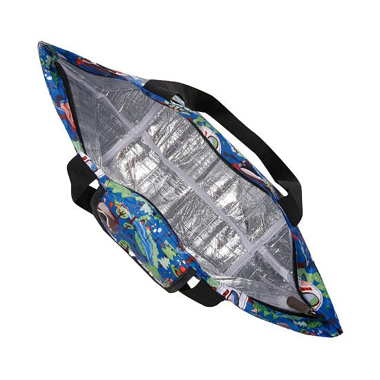 Kühltasche gross ECO CHIC faltbar Camping Blau 29x44x17cm Kunststoff 100% recycelt offen