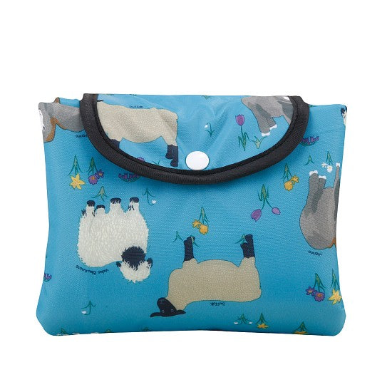 Kühltasche gross ECO CHIC faltbar Schafe Vielfalt Blau 29x44x17cm Kunststoff 100% recycelt gefaltet