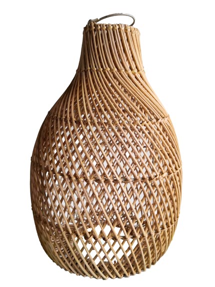 Laterne 20x30cm Rattan dunkel