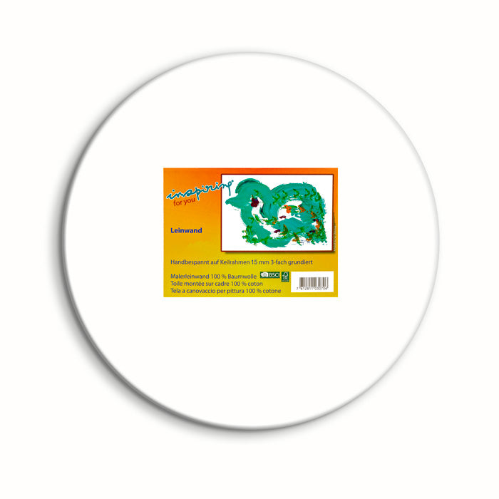 Leinwand mit Keilrahmen rund 15mm 20cm