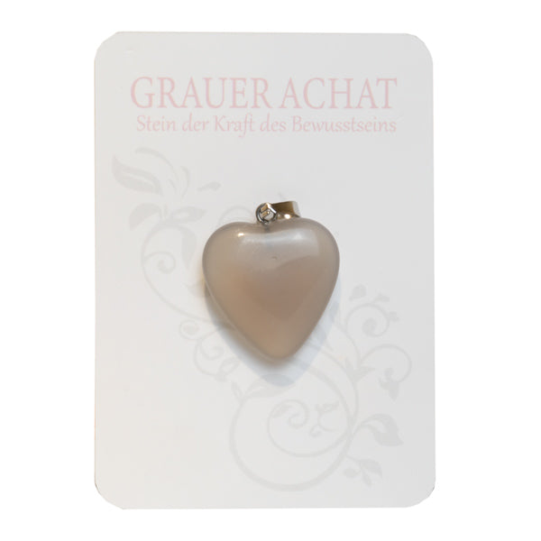 Naturedelstein Anhänger Chalzedon grau 2.2cm