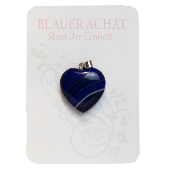 Naturedelstein Anhänger blauer Achat 2.2cm