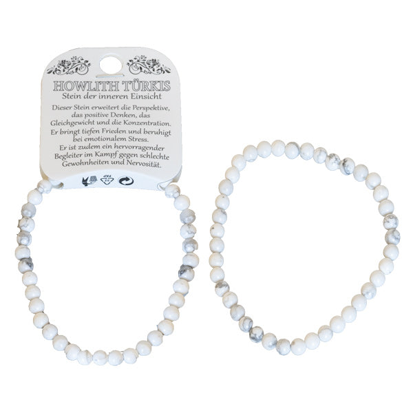 Naturedelstein Armband Howlith türkis 190x4mm
