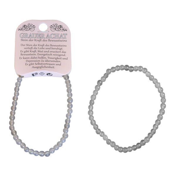 Naturedelstein Armband grauer Achat 190x4mm