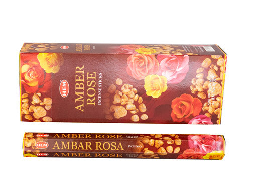 Räucherstäbchen HEM 6eckig 20sticks AMBER ROSE