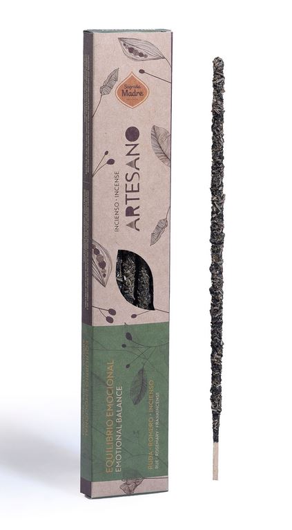 Räucherstäbchen Sagrada Madre ARTESANO Weinraute, Rosmarin, Weihrauch 5 Stäbe 23cm à 1h