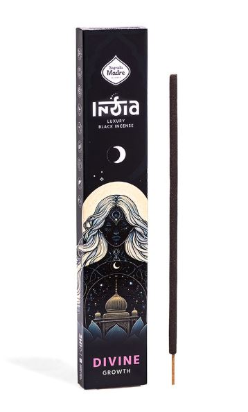 Räucherstäbchen Sagrada Madre INDIA BLACK DIVINE 8 Stäbe à 2h Zimt Sandal Zeder