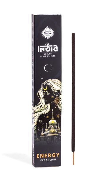 Räucherstäbchen Sagrada Madre INDIA BLACK ENERGY 8Stäbe à 2h Bharat Darshan Sandelholz Jasmin Vanill