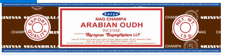 Räucherstäbchen Satya Arabian Oudh 15g