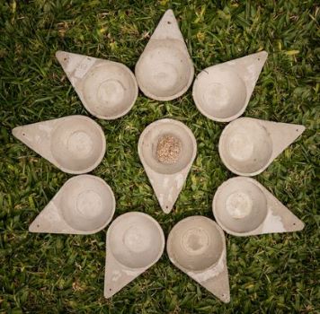 Räucherzubehör Sagrada Madre Schale tropfenform 17.3x10.5x3cm Zement