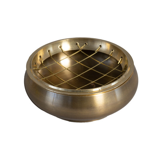Räuchergefäss mit Metallnetz Kupfer antiklook 7.5x4cm INDIEN