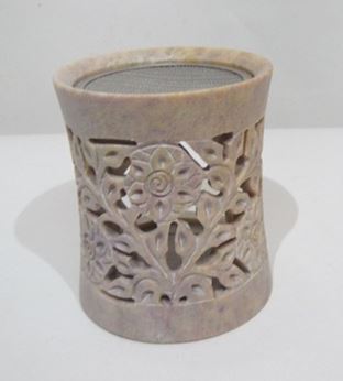 Räucherofen mit Metallsieb Speckstein 7.5x8.8cm INDIEN