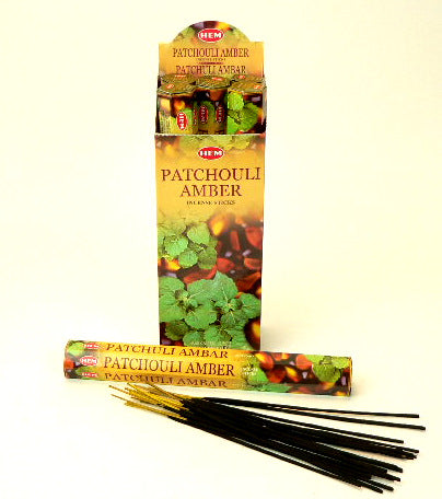 Räucherstäbchen HEM 6eckig 20sticks PATCHOULI AMBER