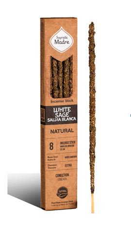 Räucherstäbchen Sagrada Madre NATURAL weisser Salbei 8 Stäbe