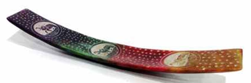 Räucherstäbchenhalter Speckstein L25cm bunt gefärbt INDIEN