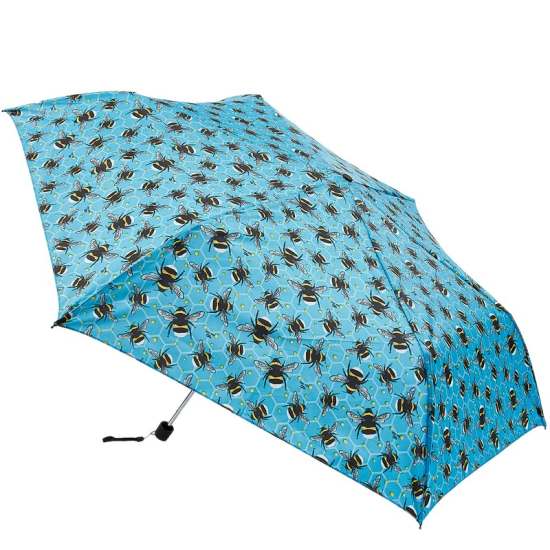 Regenschirm ECO CHIC Taschenschirm Hummeln Blau 96cm Kunststoff 100% recycelt