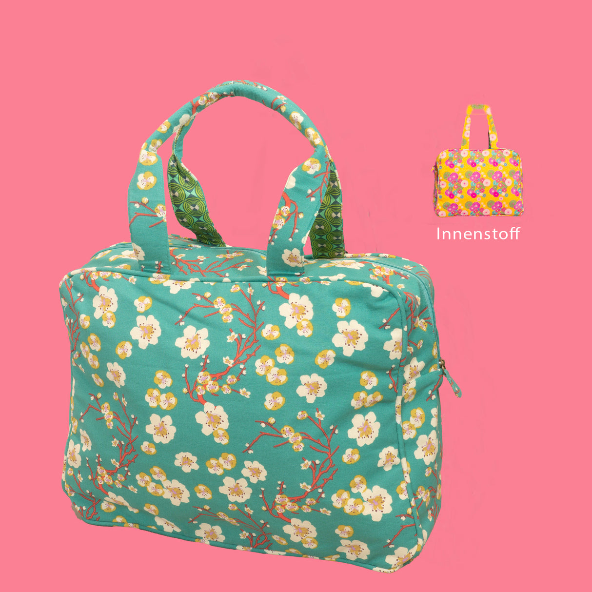 Reisetasche (BLOSSOM BLUE/MELLOW GOLD CANVAS) 100% Baumwolle 45x34x18cm