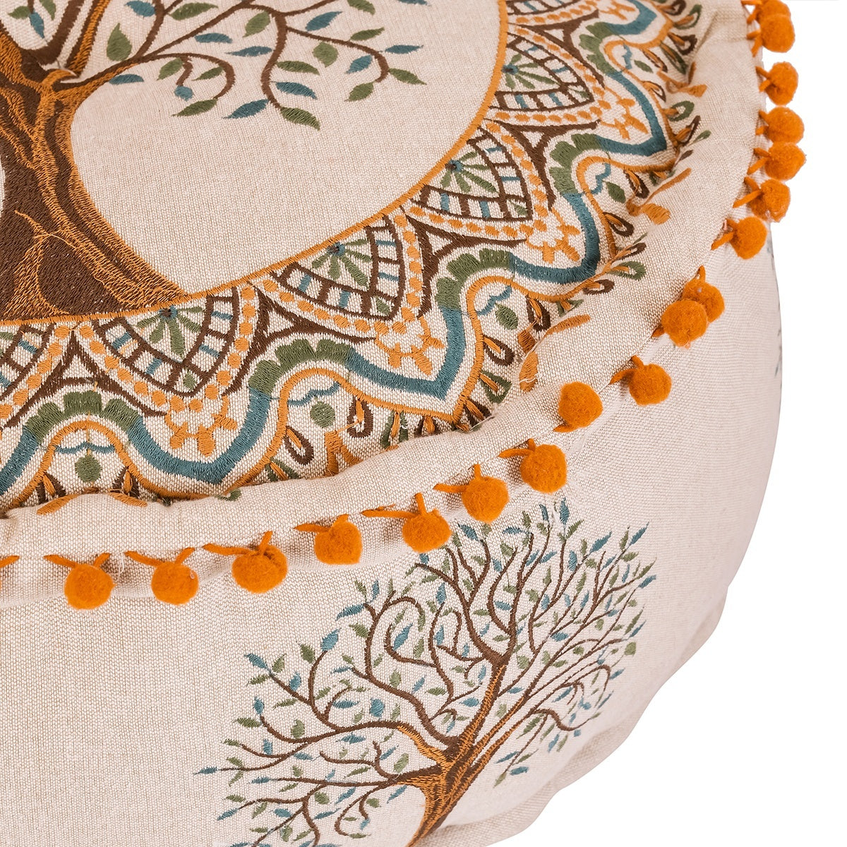 Sitzkissen Pouf Baum des Lebens Grün 46x20cm