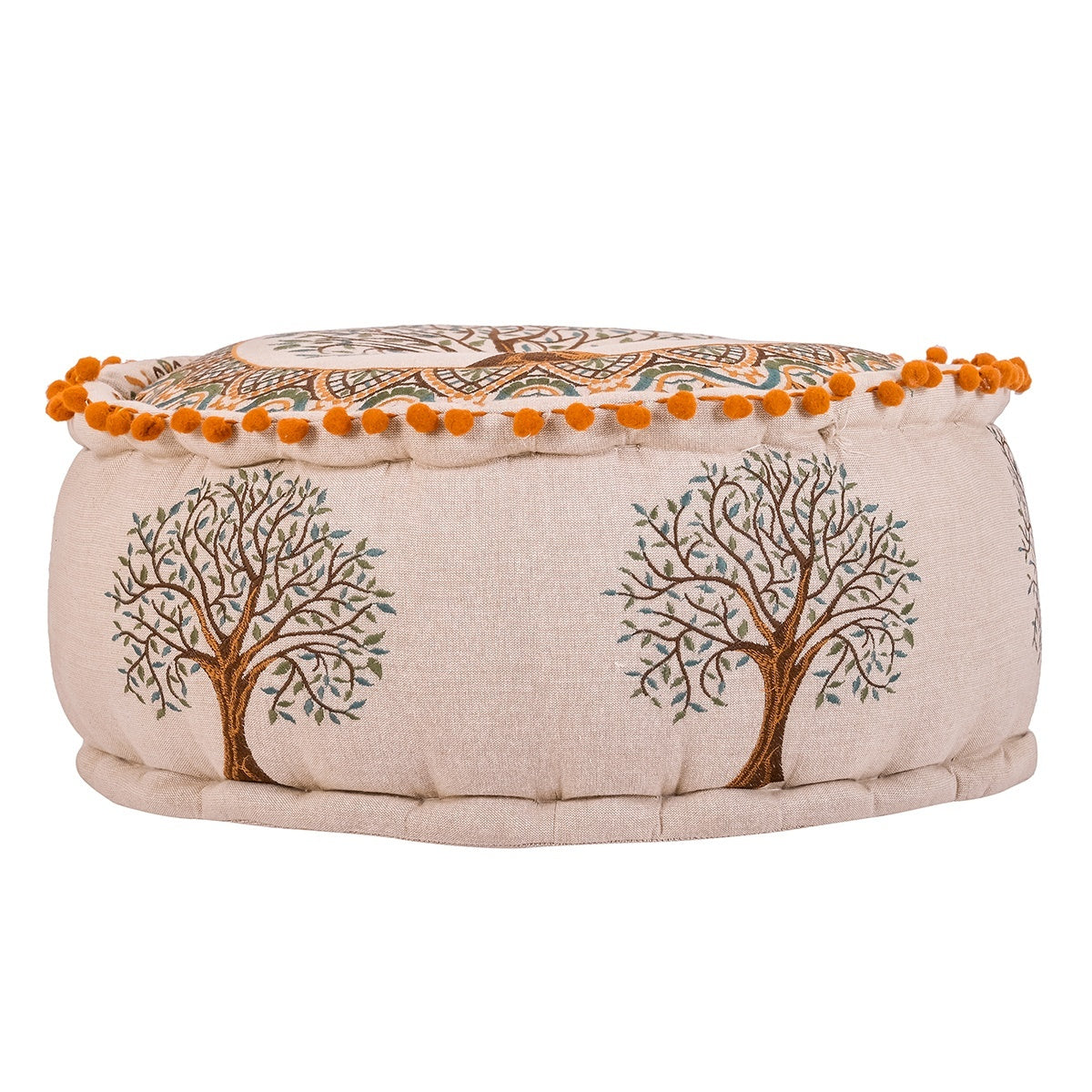 Sitzkissen Pouf Baum des Lebens Grün 46x20cm