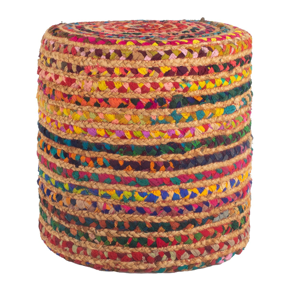 Sitzkissen Pouf bunt Baumwolle/Jute