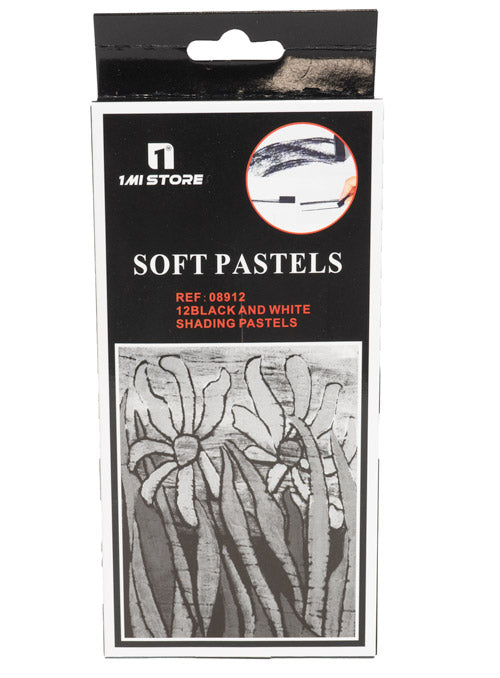 Stifte Pastellkreiden 12er Set verschiedene Graustufen 6cm