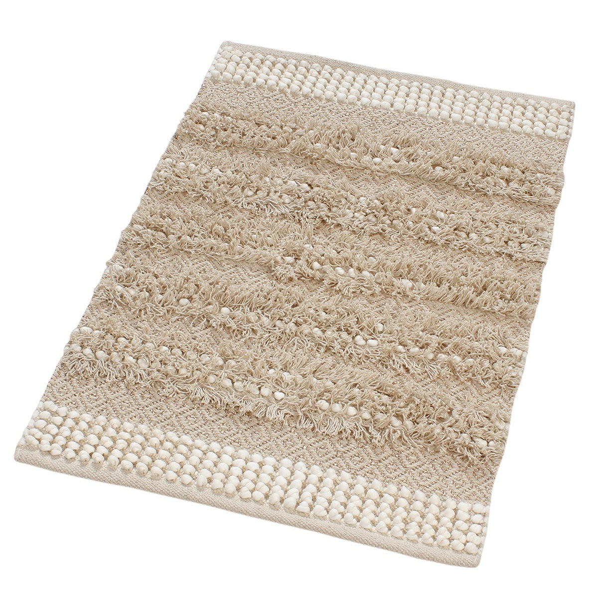Teppich Beige/Weiss 85x55cm