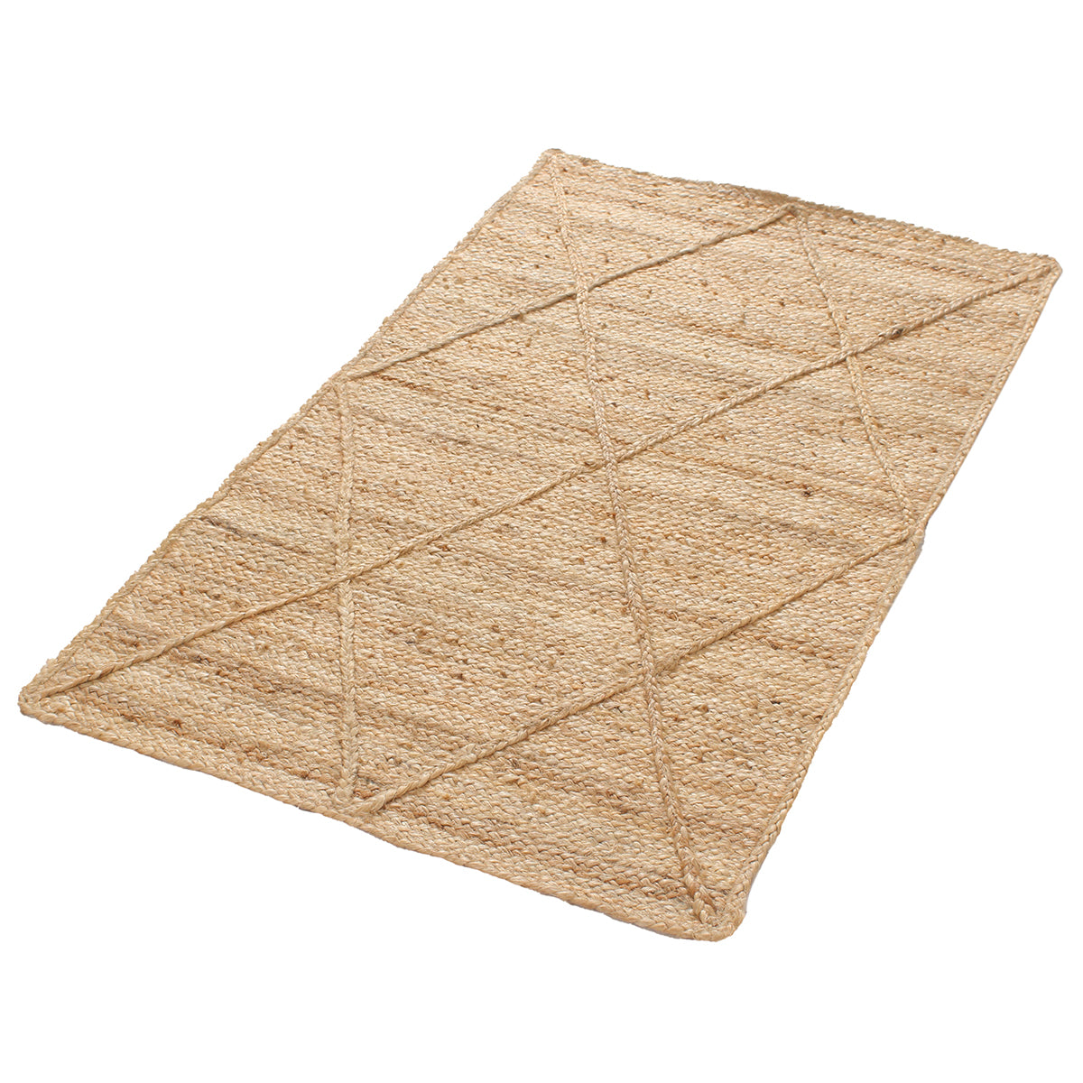 Teppich mit Rautenmuster 50x80cm Jute
