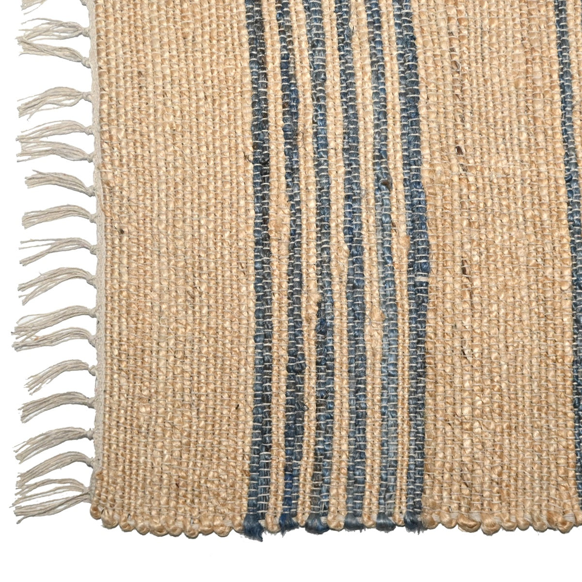 Teppich mit blauen Streifen 50x80cm Jute