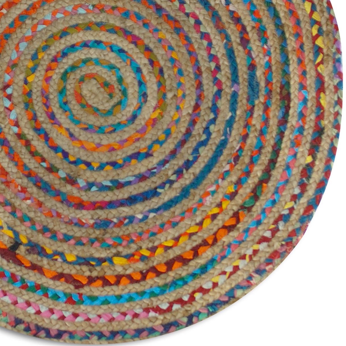 Teppich rund mit bunten Fäden 120cm