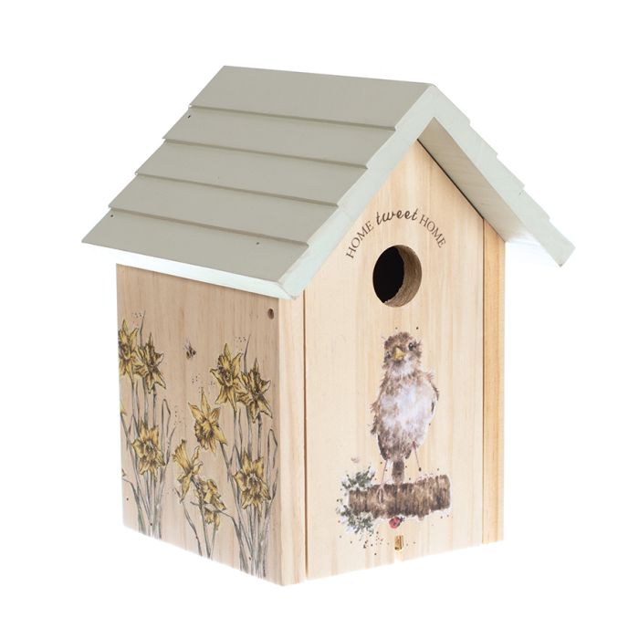 Vogelhaus Holz mit Spatz