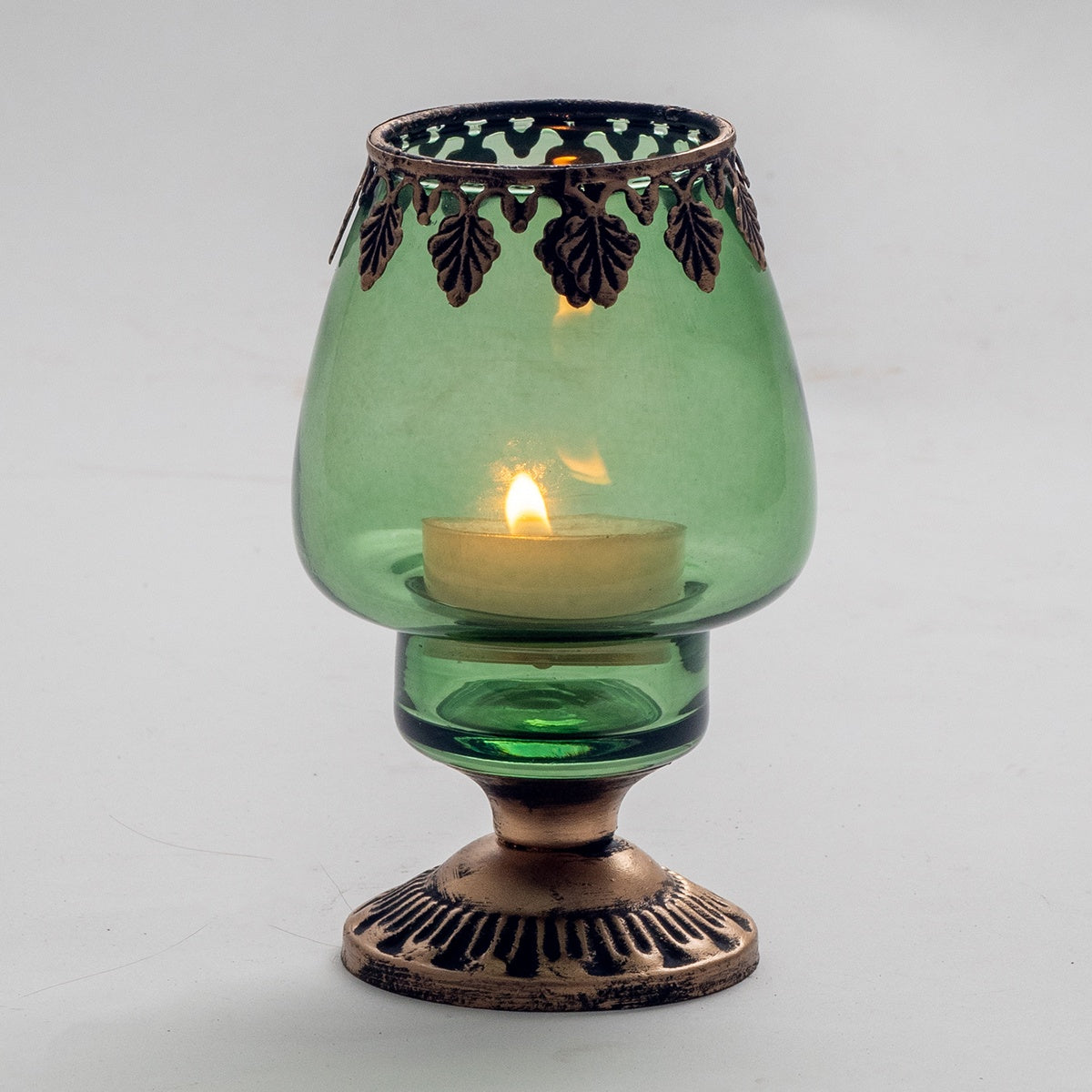 Windlicht Rosa, Blau, Grün Glas/Metall