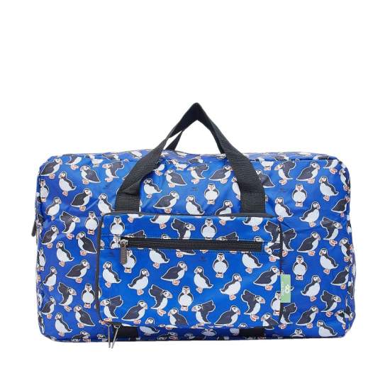 Wochenend-Reisetasche ECO CHIC faltbar Papageientaucher Blau 29x50x20cm 100% Kunststoff recycelt